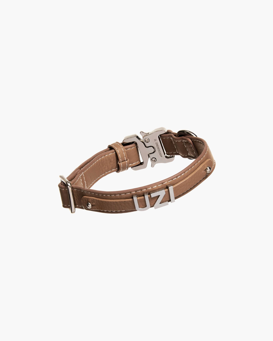 STRAY-ED Signature Dog Collar with letters- Tan